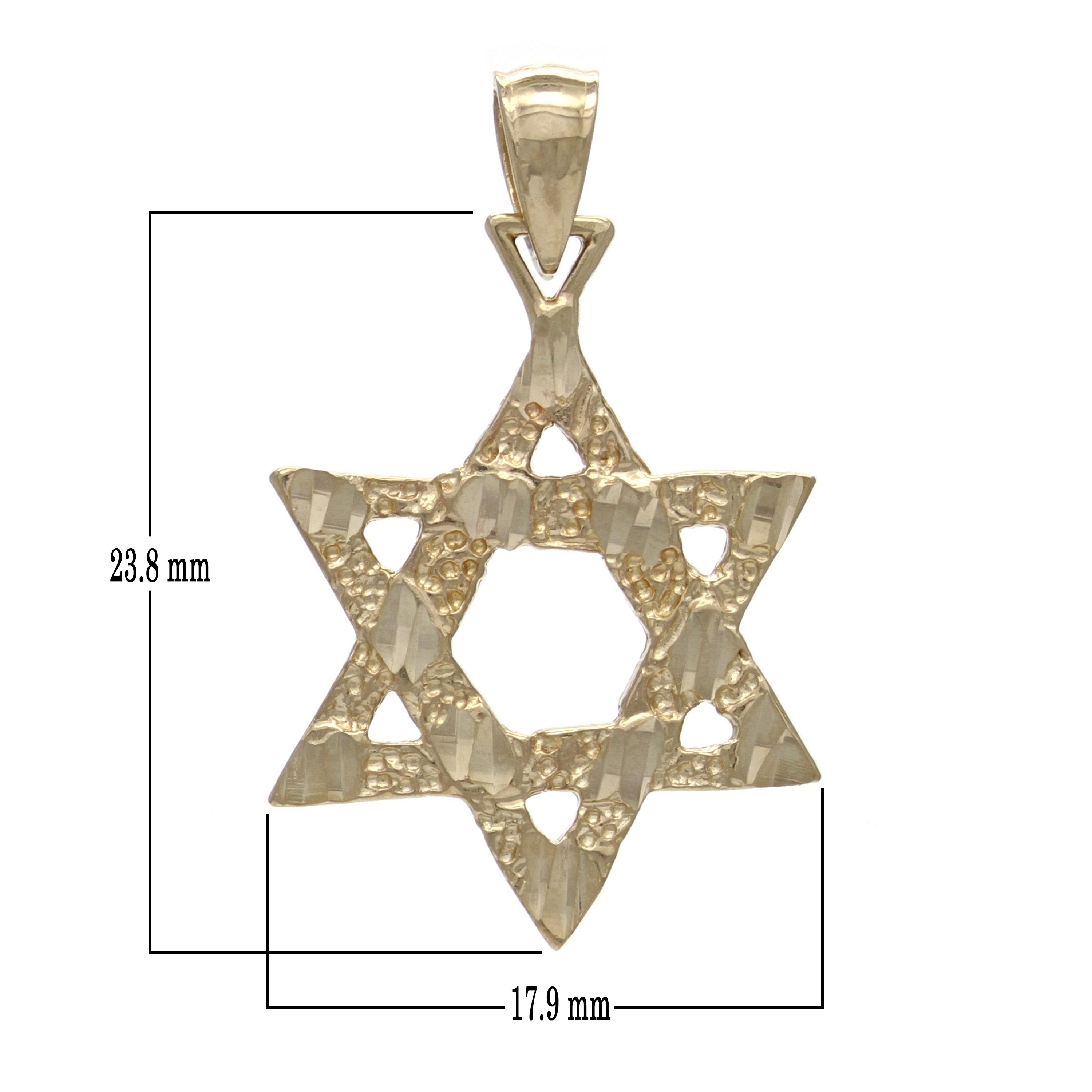 14k Yellow Gold Jewish Star of David Religious Charm Pendant 1.8 grams - Yellow
