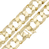 10k Yellow Gold Cuban Chain Link Bracelet 7" 13.8mm 26.9 grams - 7"