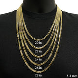 Italian 14k Yellow Gold Hollow Miami Cuban Chain Necklace 20" 5.3mm 15 grams - 20" 15 grams