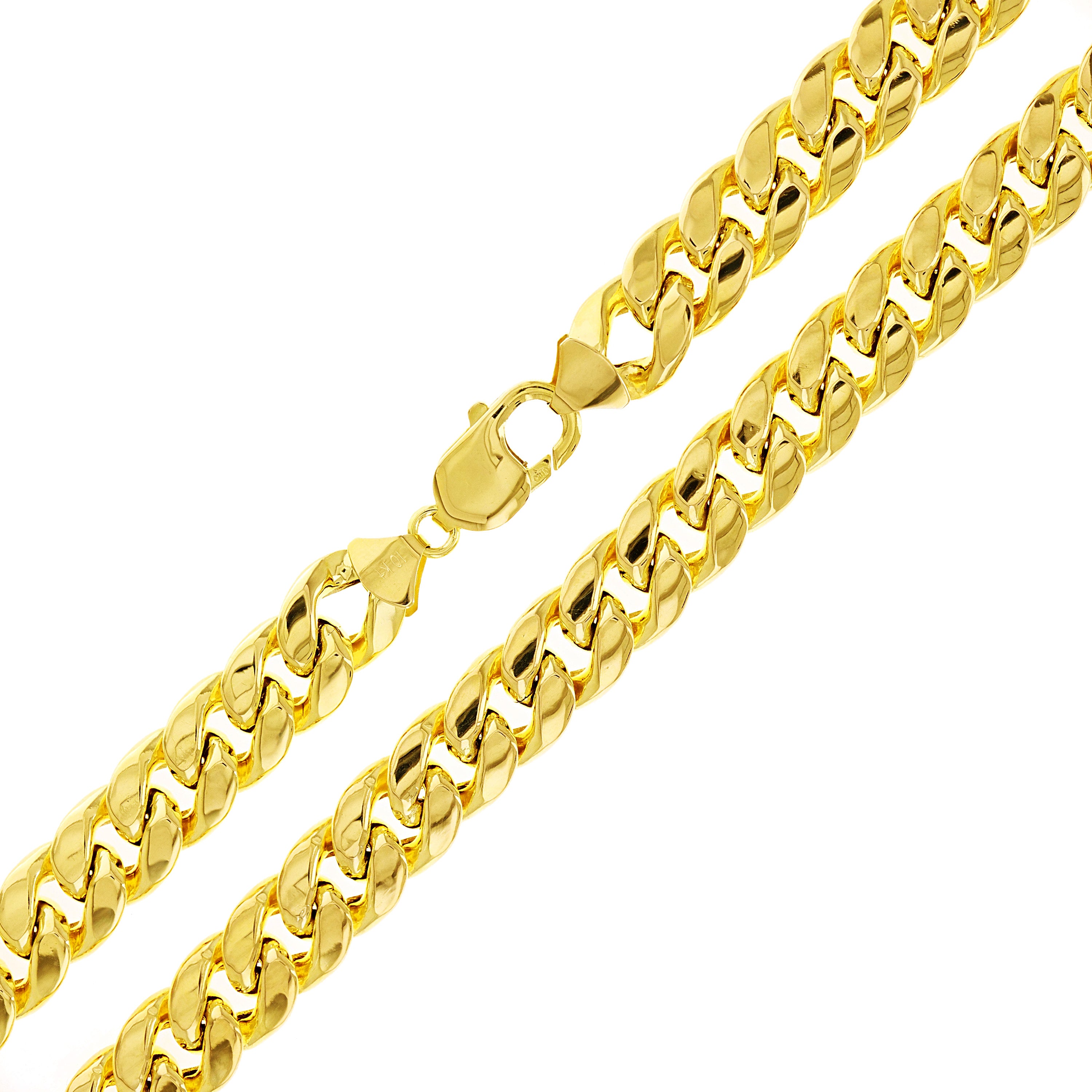 Italian 10k Yellow Gold Hollow Miami Cuban Chain Necklace 24" 12mm 72.7 grams - 24" 72.7 grams