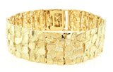 Men's 10k Yellow Gold Solid Nugget Bracelet 7-7.5" 21.5mm 52-53 grams