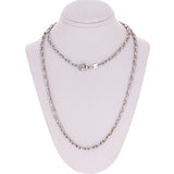 10k White Gold Handmade Fashion Link Necklace 21" 4mm 23.1grams