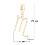 14k Yellow Gold Scorpio Zodiac Sign Charm Pendant - Scorpio,Yellow