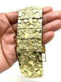 Men's 10k Yellow Gold Solid Nugget Bracelet Link 8"- 8.5" 31mm 92 grams