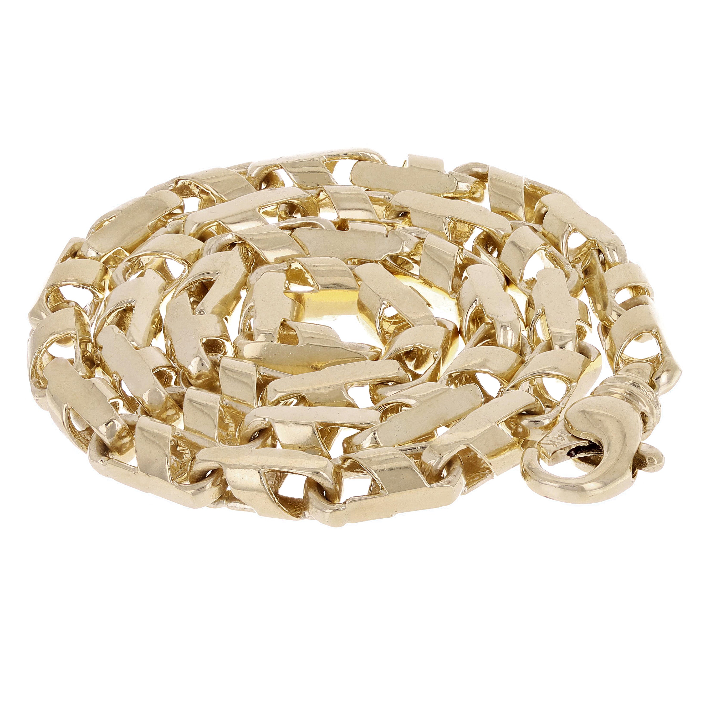10k Yellow Gold Solid Handmade Fashion Link Necklace 20" 5.5mm 51 grams - 20"