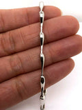 14k White Gold Handmade Fashion Link Bracelet 8.5" 3.15mm 9 grams - 8.5"