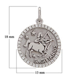 14k White Gold  Diamond Zodiac Sign Sagittarius Pendant - Sagittarius,White