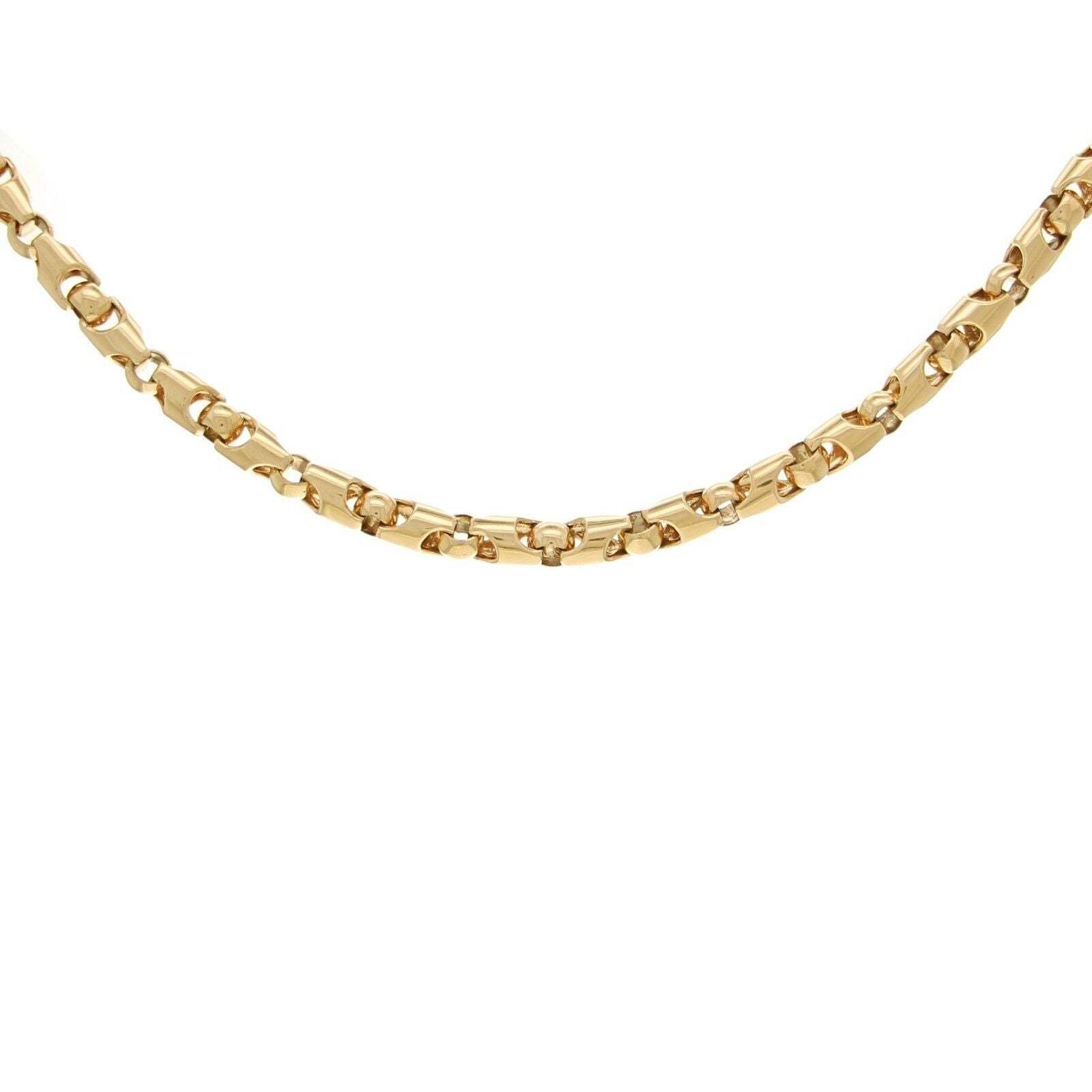 14k Yellow Gold Handmade Fashion Link Necklace 16" 6mm - Yellow,16"