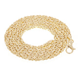 Men's 14k Yellow Gold Solid Square Byzantine Necklace Chain 20" 3mm 33.6 grams - 20"