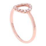 14k Rose Gold Open Circle Natural Diamond Ring Size 6 - Rose
