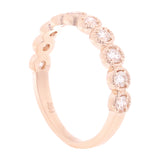 14k Rose Gold 0.44ctw Diamond Polished Modern Stackable Wedding Band Size 6.5 - Rose