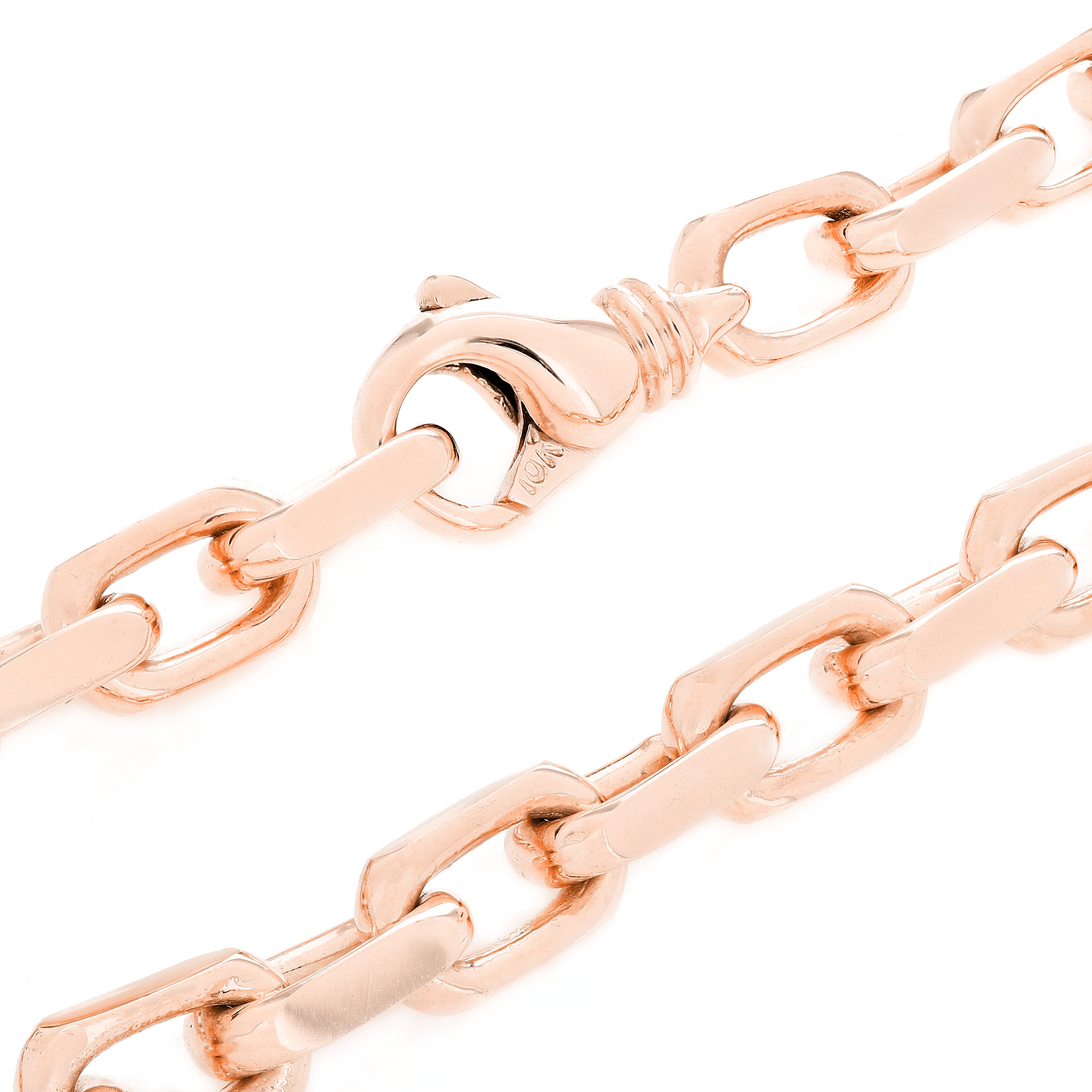 14k Rose Gold Handmade Fashion Link Necklace 30" 7.94mm - Rose,30"
