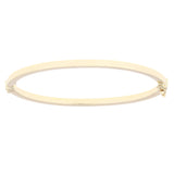 Italian 14k Yellow Gold Polished Oval Hollow Tube Bangle Bracelet 3mm