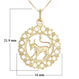 14k Yellow Gold Zodiac Sign Taurus Pendant Necklace 18" - Taurus,Yellow
