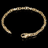10k Yellow Gold Solid Handmade Fashion Link Bracelet 7" - 9" 4.3mm