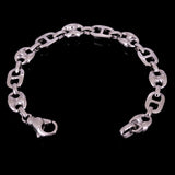 14k White Gold Solid Gucci Puffy Mariner Link Chain Bracelet 7" 10.7mm 37.9 gram - White,7"