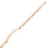 Italian 14k Yellow Gold Engravable Rectangle Link ID Bracelet 8.25" 5mm 7.2grams