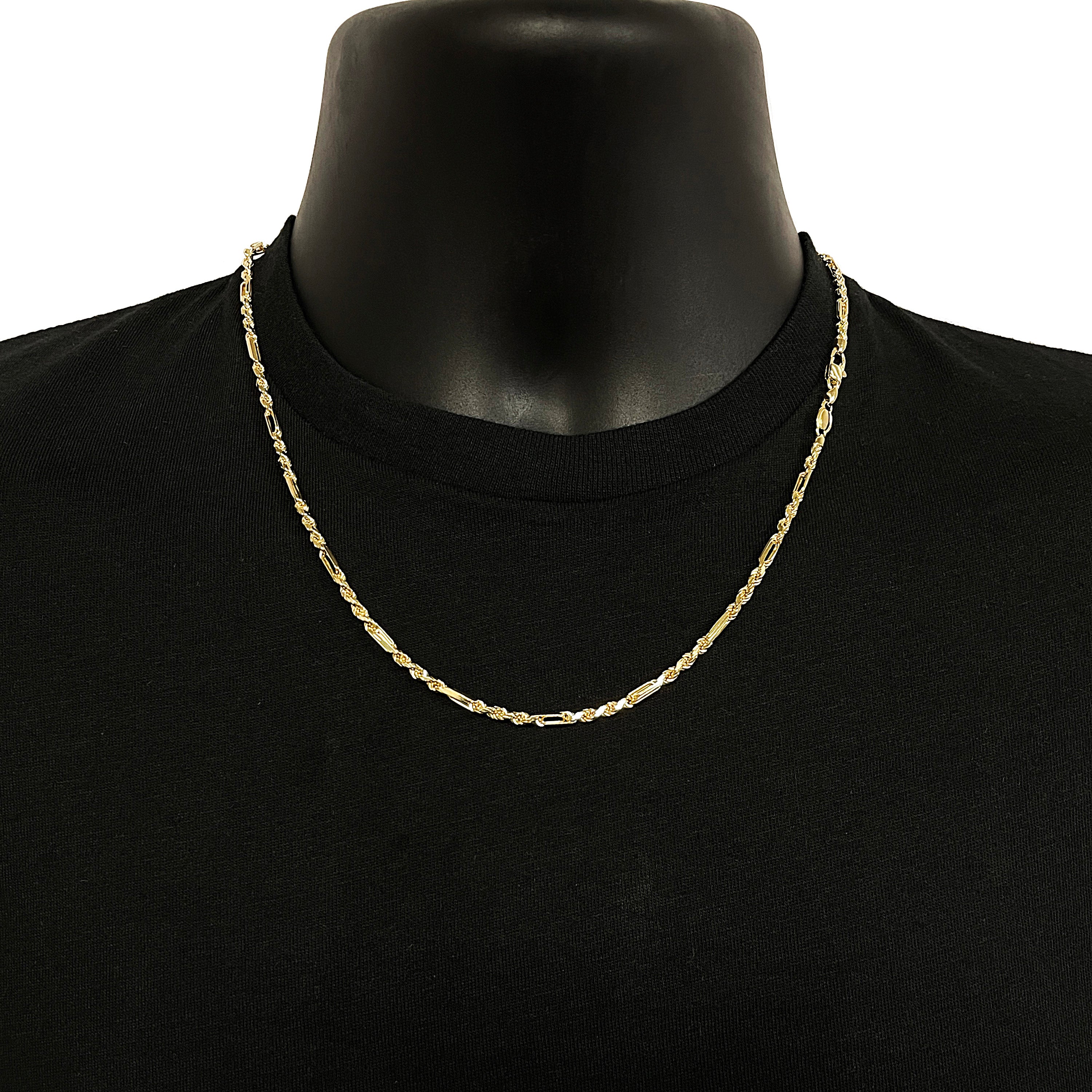 Italian 14k Yellow Gold Solid Milano Rope Chain Necklace 18" 3mm 16.3 grams - 18" 16.3 grams