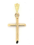10k Yellow Gold Solid Polished Religious Cross Charm Pendant 1.4 grams