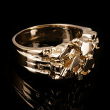 14k Yellow Gold Solid Heavy Nugget Ring 12.5mm Sizes 7-12 - Ring Size 7