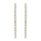 14k White Gold 1ctw Diamond Inside Out Two-Sided Round Hinged Hoop Earrings