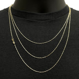 Italian 14k Yellow Gold Solid Raso Chain Necklace 1.2mm 18" 4.2 grams - 18" 4.2 grams