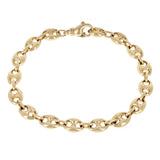 14k Yellow Gold Solid Gucci Mariner Link Chain Bracelet 7" 8.8mm 27 grams - 7"
