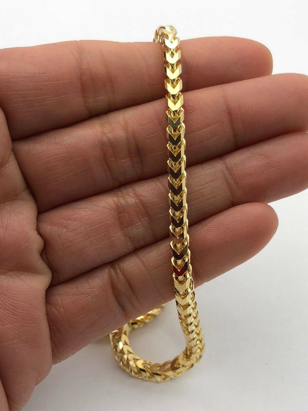 14k Yellow Gold Solid Franco Chain Link Necklace 26" 3.6mm 56.6 grams - 26"