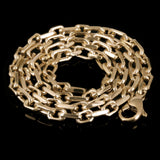 10k Yellow Gold Handmade Square Rectangle Link Chain Necklace 24" 4.5mm 38 grams