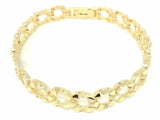 10k Yellow Gold Solid Nugget Horse Shoe Link Bracelet 8.5" 10.5mm 22 grams