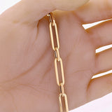 Italian 14k Yellow Gold Hollow Paper Clip Link Chain Bracelet 7.75" 7mm 7.7 gram