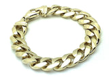 14k Yellow Gold Solid Miami Cuban Link Chain Bracelet 8.5" 13.25mm 90 grams