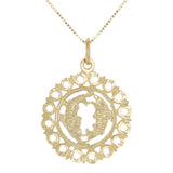 14k Yellow Gold Zodiac Sign Pisces Pendant Necklace 18" - Pisces,Yellow