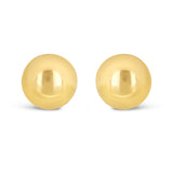 Italian 14k Yellow Gold High Shine Classic Round Bead Ball Stud Earrings 8mm - 8 mm