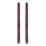 18k Black Gold Ruby Inside Out Hoop Earrings
