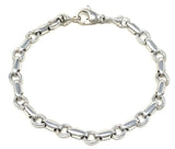 14k White Gold Handmade Fashion Link Bracelet 8" 6.3mm 17.7 grams - White,8"