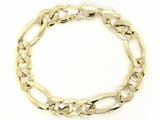 10k Yellow Gold Figaro Link Chain Bracelet 7.5" 12.7mm 35.5 grams - 7.5"