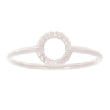 14k White Gold Bright Polished Twisted Open Circle Slim Stackable Ring Size 7 - White