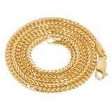 Italian 14k Yellow Gold Solid Diamond Cut Franco Chain Necklace 18" 1.7mm 7.2 grams - 18" 7.2 grams