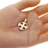 14k Yellow Gold Crosslet Cross Charm Pendant 1.1" 3.8 grams
