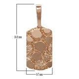 14k Rose Gold Nugget Pendant Rectangle Charm 2.2 grams - Rose