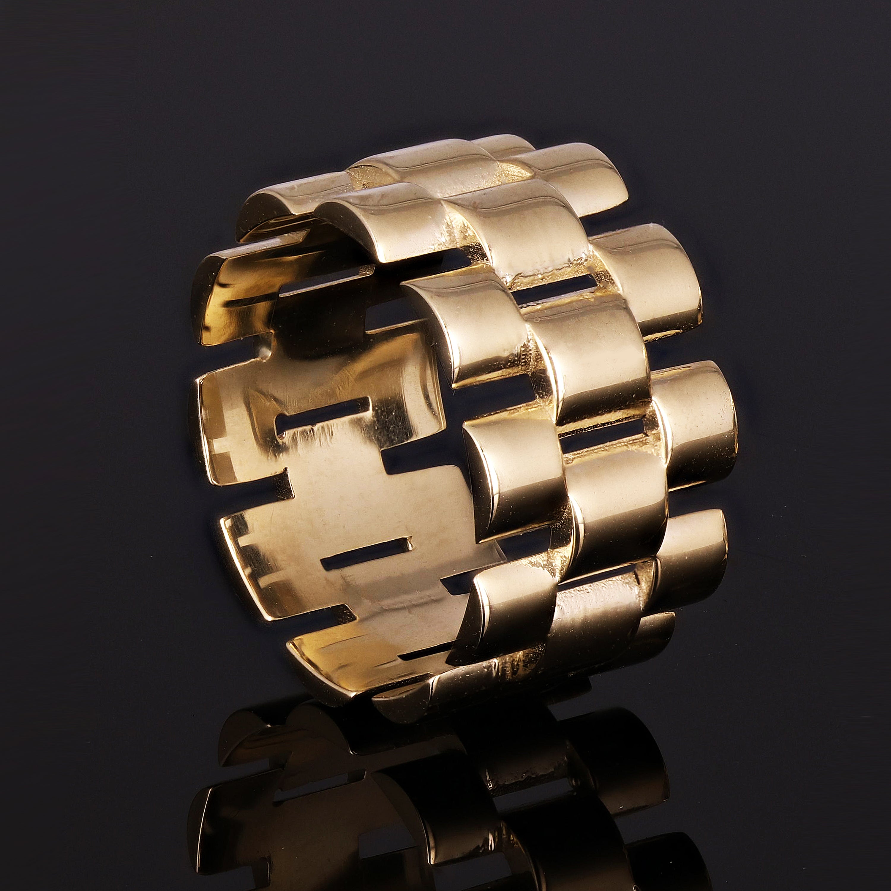 14k Yellow Gold Watch Link Ring Size 10.5 - 12.8mm 10.7 grams