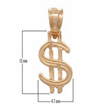14k Rose Gold Money Dollar Sign Charm Pendant 0.4 gram - Rose