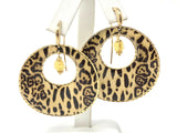 Italian 14k Yellow Gold Leopard Print Dangling Earrings & Pendant Set 21.1 grams