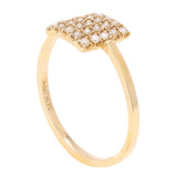 14k Yellow Gold Square Frame Diamond Ring Size 6 - Yellow,Ring Size 6