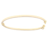 Italian 14k Yellow Gold Polished Hollow Tube Oval Bangle Bracelet 3mm 7"