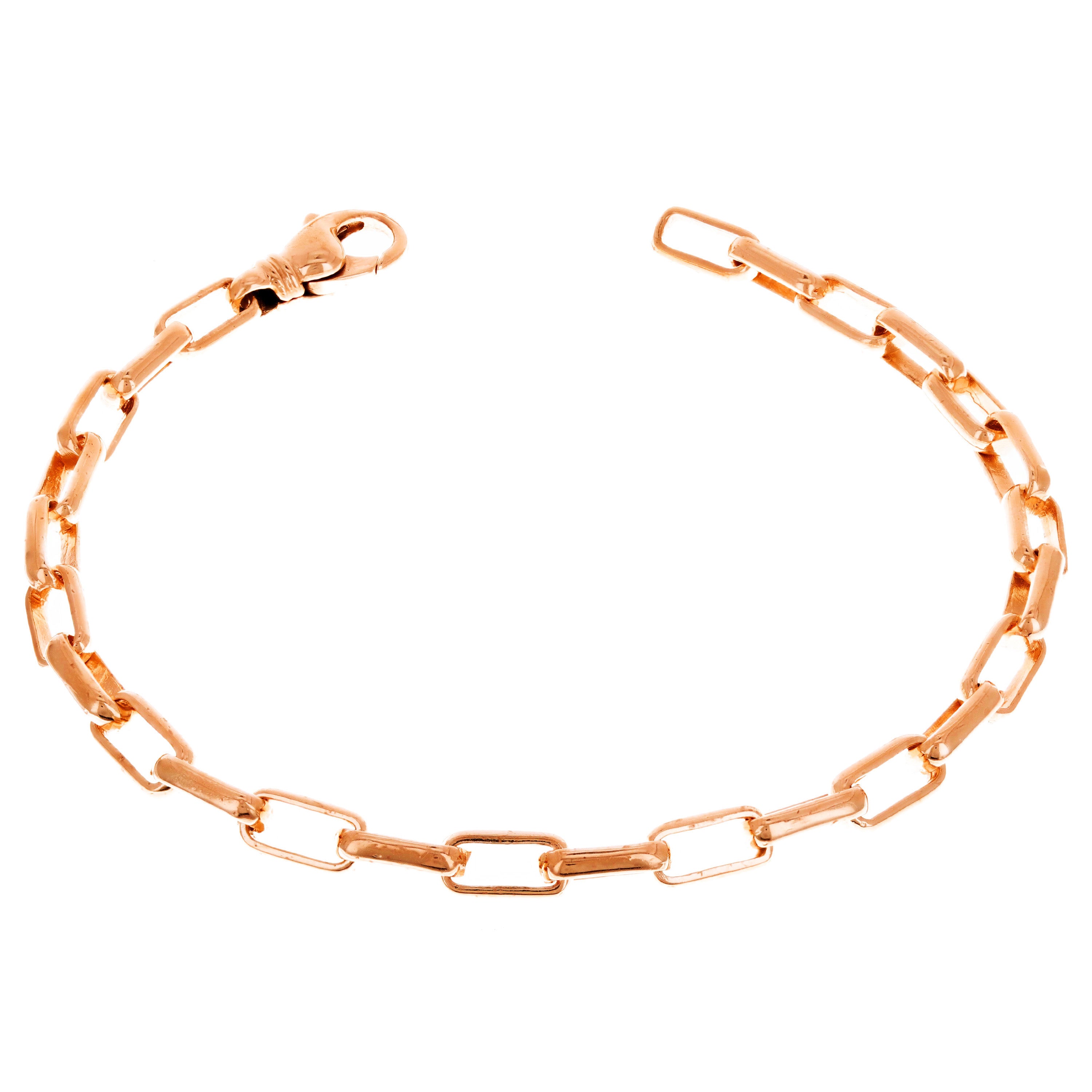 14k Yellow Gold Solid Handmade Fashion Link Bracelet 7.5" 5.6mm 12.6 grams - Yellow,7.5" 12.6 grams