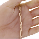 Italian 14k Yellow Gold Hollow Oval Paper Clip Links Bracelet 7.5" 5.8mm 3.2gram