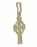 10k Yellow Gold Solid Celtic Cross Diamond Cut Religious Charm Pendant 1.9 grams