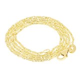 Italian 14k Yellow Gold Solid Raso Chain Necklace 0.9mm 16" 2.3 grams - 16" 2.3 grams